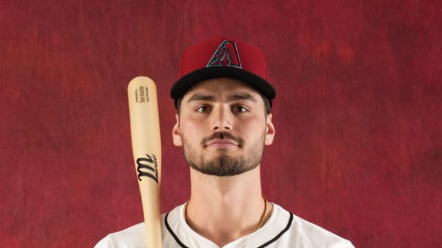 Blaze Alexander poses for a picture on Photo Day at Salt River Fields.